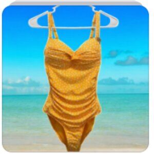 NipTuck Yellow Polka Dot Joanne Slimming One Piece Swimsuit NWT Sz 6